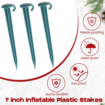 Vicenpal 100 Pcs 7 Inch Plastic Yard Stakes Inflatables Heavy Duty Plastic Garden Stakes for Tent