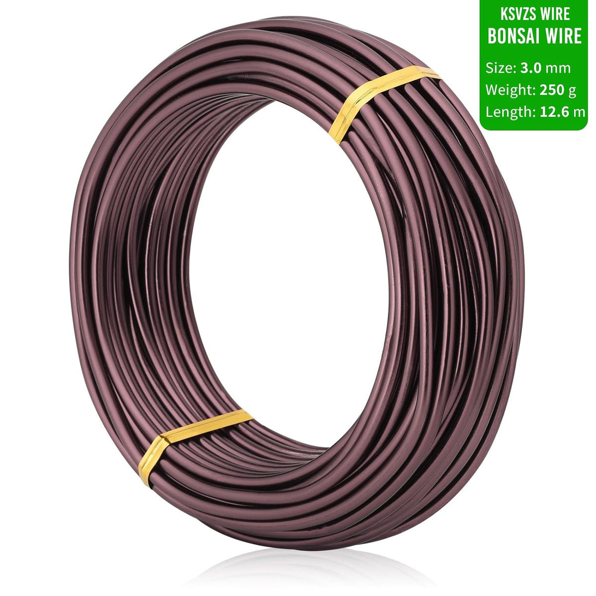 Bronze-3.0mm/9gauge-Anodized Aluminum Bonsai Training Wire 250g Large Roll,Many Size to