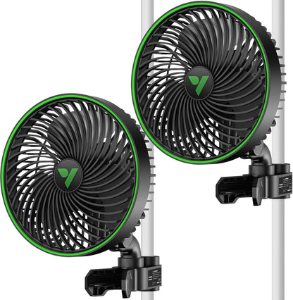 VIVOSUN 2-Pack AeroWave E6 Gen2, Grow Tent Clip Fan 6”, EC Motor, Smart Control, Powerful