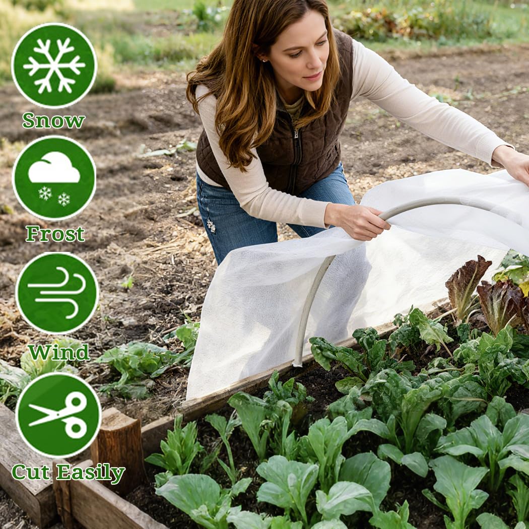 LHongL Plant Covers Freeze Protection with Ultra Fine Mesh Reusable Floating Row Cover for Plants