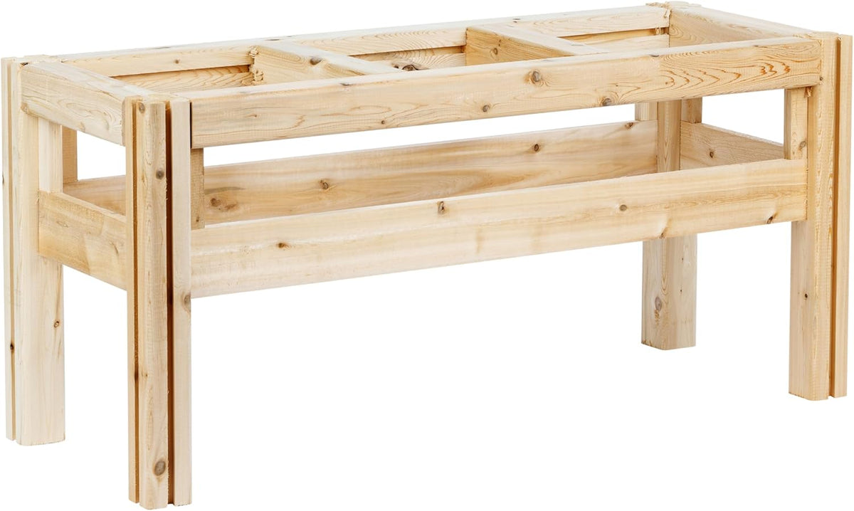 Greenes Fence Three Bucket Elevated Cedar Wood Garden Frame, 43 in. x 16 in. x 20 in. - Made in USA