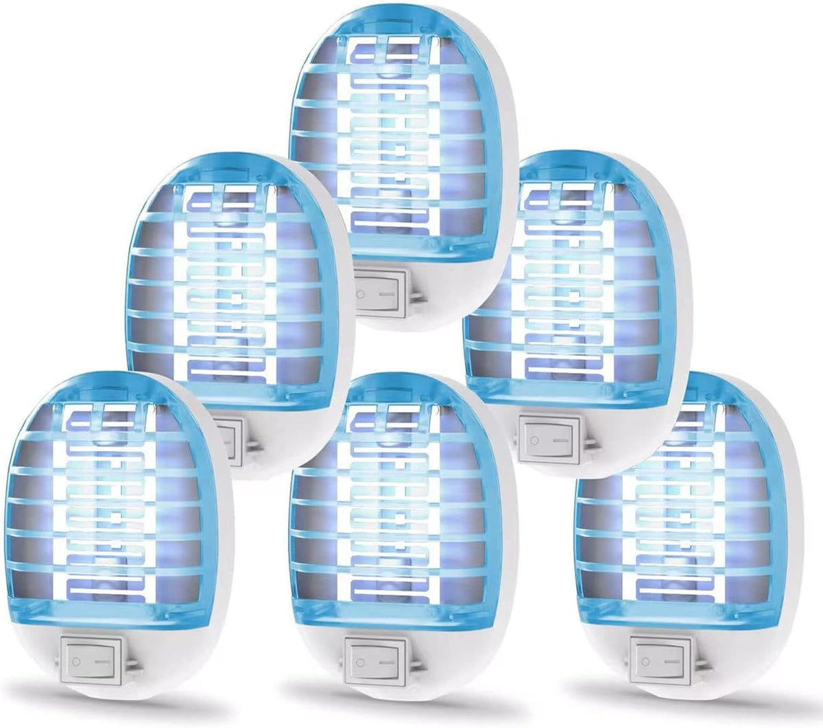 6 Pack Bug Zapper Indoor, Electronic Mosquitoes Killer Zapper with Blue Lights for Living Room