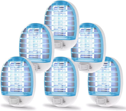 6 Pack Bug Zapper Indoor, Electronic Mosquitoes Killer Zapper with Blue Lights for Living Room
