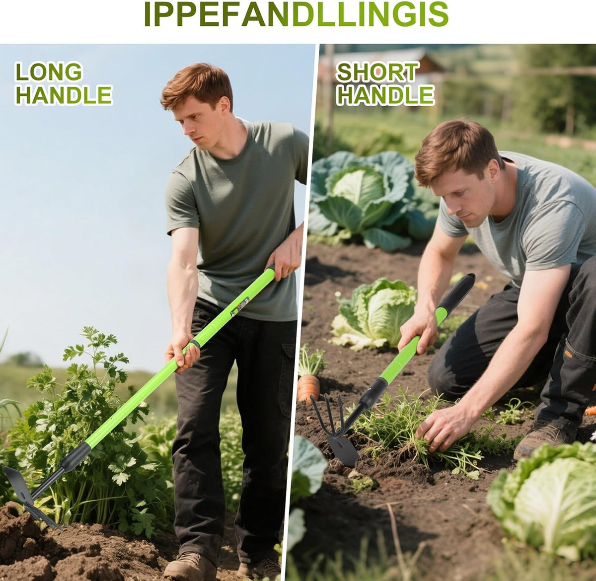 Telescopic Garden Hoe, Dual-Head Weeding and Cultivating Tool with Adjustable Handle, Lightweight