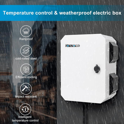 Outdoor Electrical Box with Thermostat and Fan, Cold-Rolled Steel Plate, Aluminum Alloy Back Beam