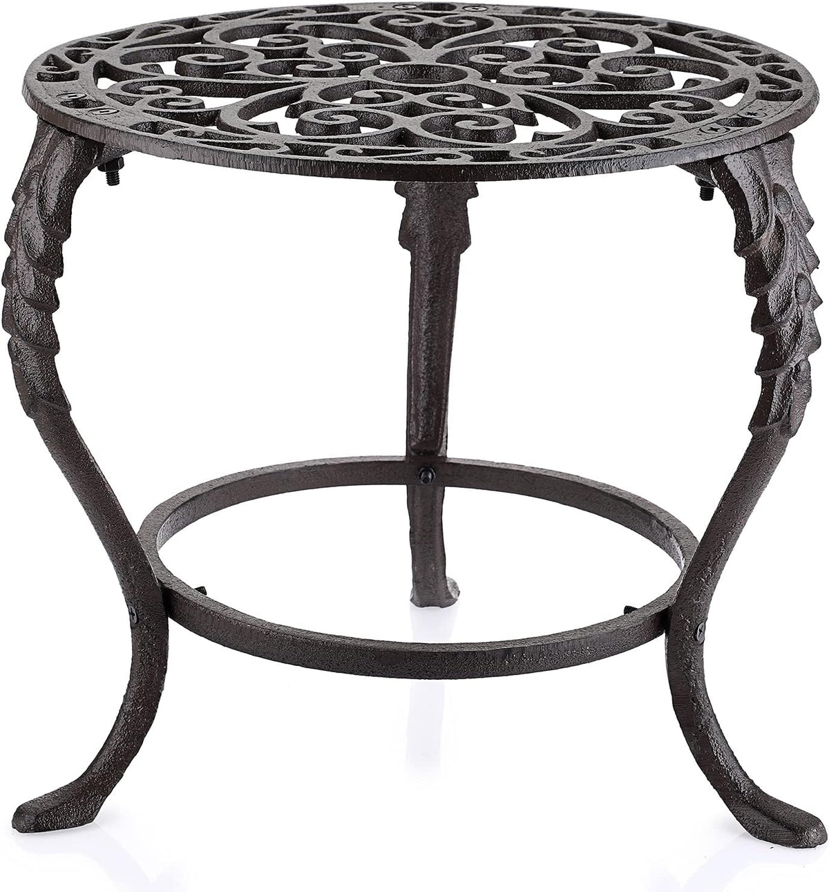 OwnMy Heavy Duty Cast Iron Plant Stand Vintage Iron Flower Pot Holder, Rustic Decorative Round