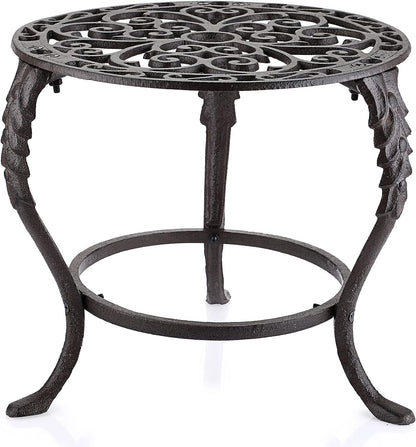 OwnMy Heavy Duty Cast Iron Plant Stand Vintage Iron Flower Pot Holder, Rustic Decorative Round