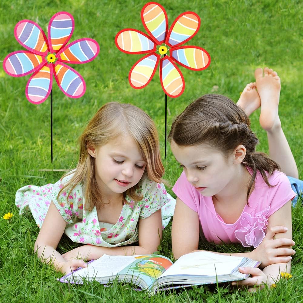 4PCS Wind Spinners for Yard and Garden, Lawn Yard Decorations Pinwheels Colorful Whirligigs