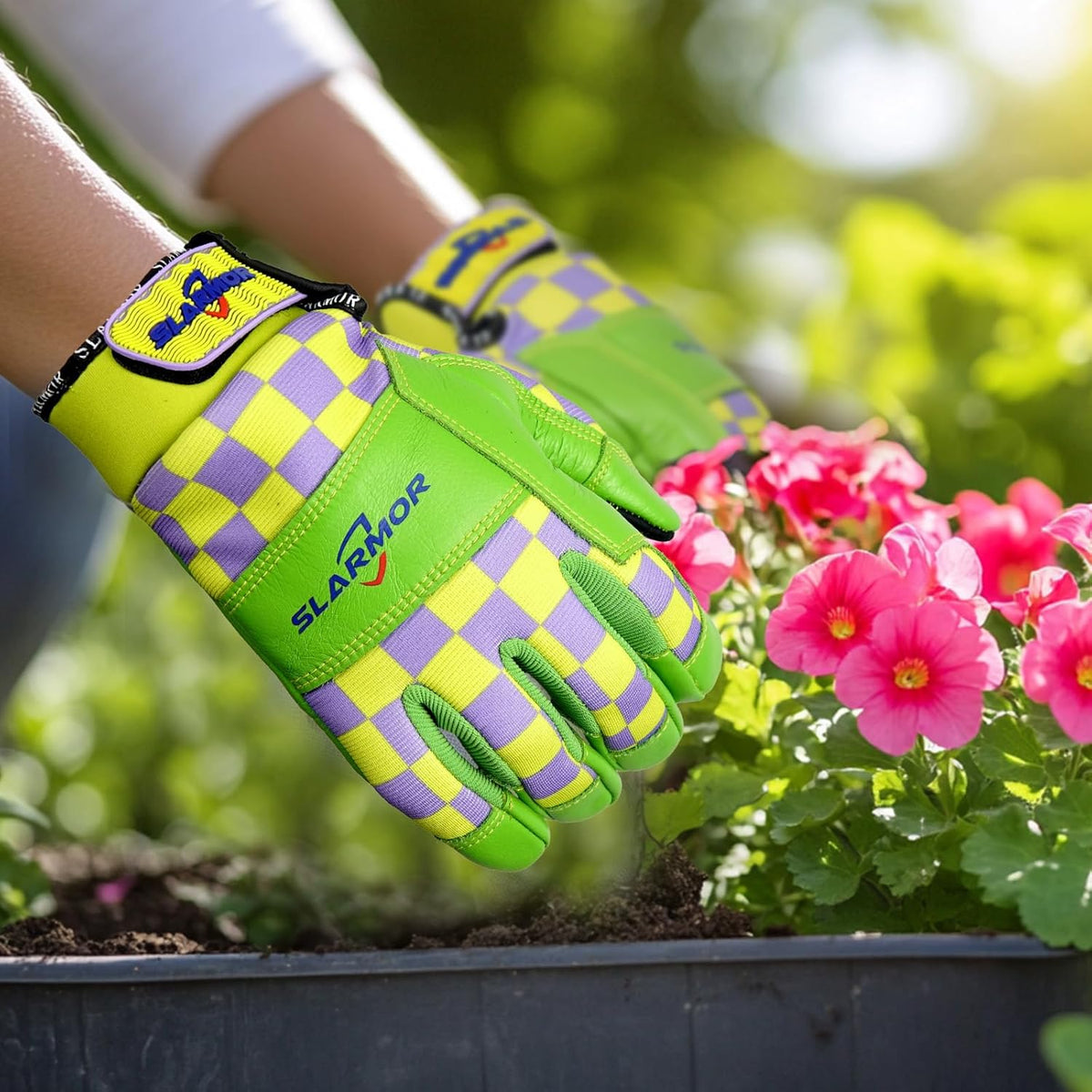 Leather-Gardening-Gloves for Women,Thorn-Proof Work-Gloves for Weeding,Digging,Planting,Pruning