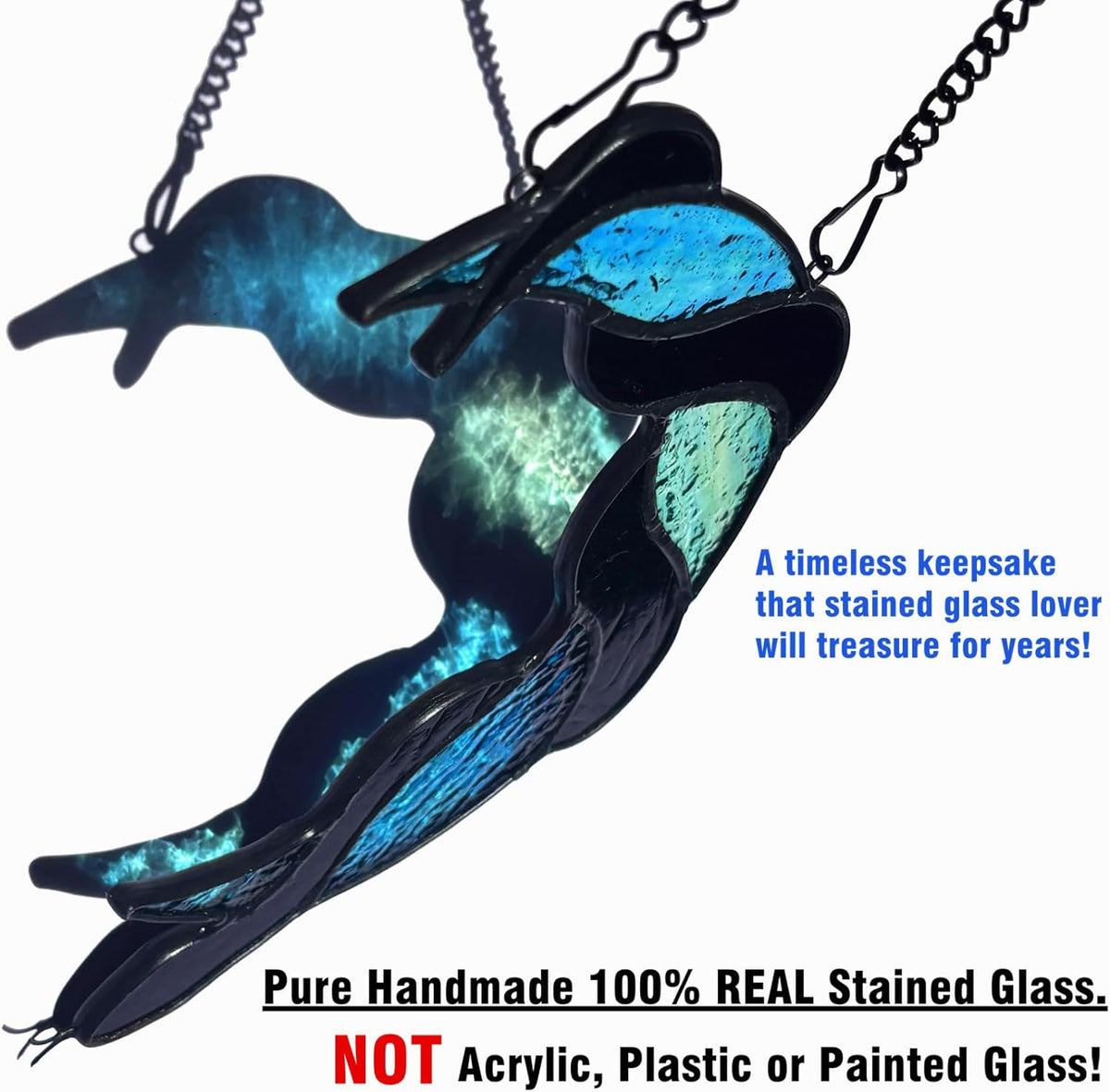 Stained Glass Black Snake on Moon Decor Window Hangings Ornament, Gothic Snake Suncatcher Halloween