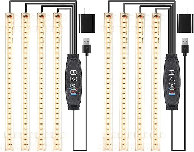 8.6'' LED Plant Growing Light Strips, Full Spectrum 3500K Grow Light for Indoor Plants with 3/9/12H