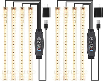 8.6'' LED Plant Growing Light Strips, Full Spectrum 3500K Grow Light for Indoor Plants with 3/9/12H