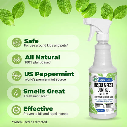 Mighty Mint Peppermint Oil Insect Repellent Spray – Natural Indoor & Outdoor Bug Control for