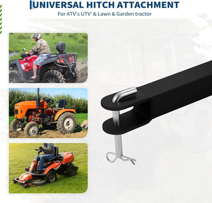 Heavy Duty ATV Dump Cart, 750 lbs Tow Behind Garden Utility Trailer with Removable Sides, Pull