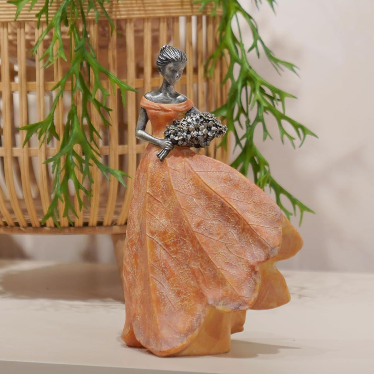 Guichifun Fairy Statue Collection Home Decoration - Orange Leaf Angel Girls Resin Fall Decor for