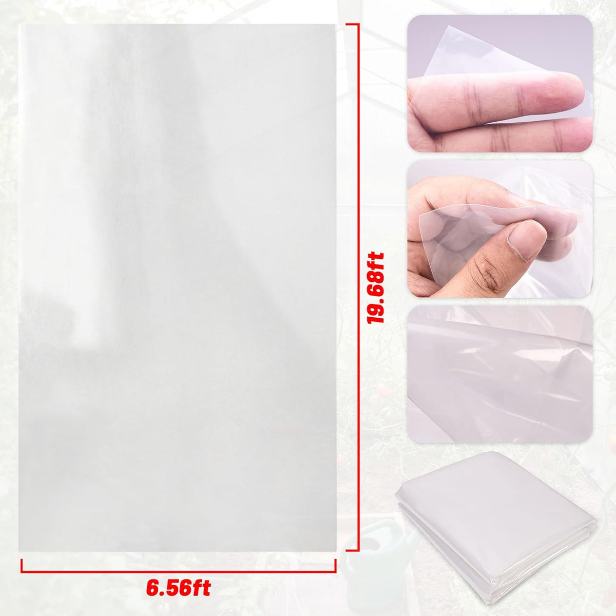 6 Mil Clear Greenhouse Plastic Sheeting,Transparent Plastic Film for Greenhouse, Resistant