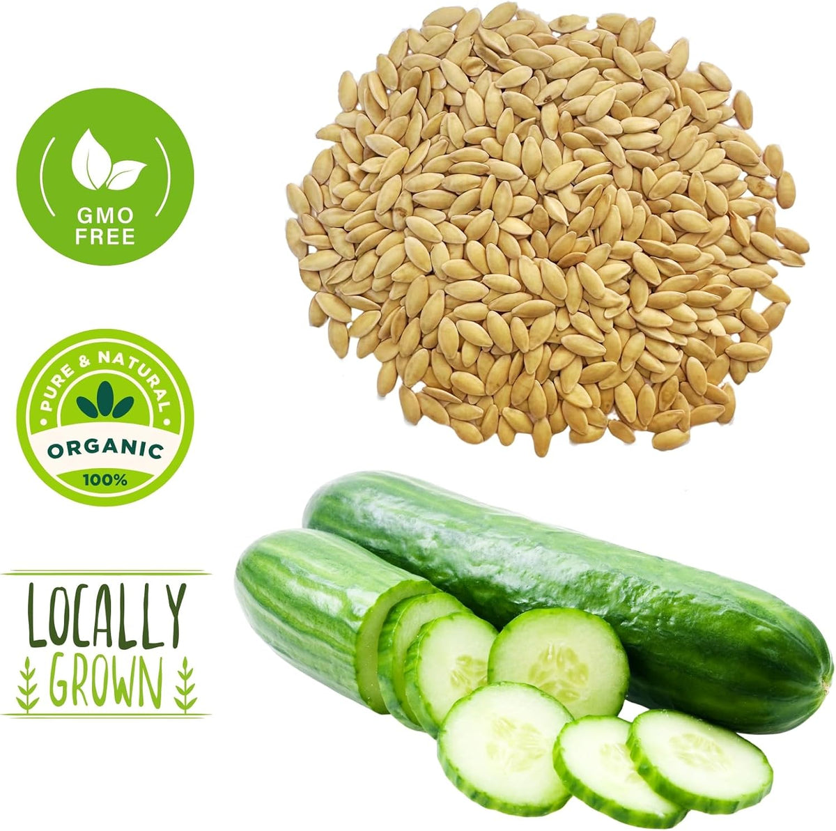 250+ Organic Marketmore Cucumber Seeds – Premium Heirloom Seeds – Perfect for Gardens, Raised Beds