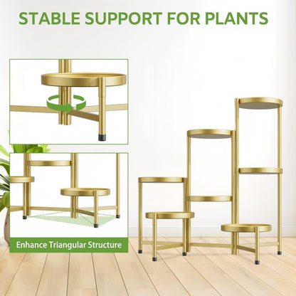 iDavosic.ly 7 Tier Large Plant Stand Indoor, 10 Inch Wide Tall Corner Metal Plant Stands Outdoor