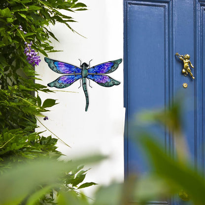 HONGLAND Metal Dragonfly Decor, Dragonfly Outdoor Wall Decor, Metal Wall Art, Wall Sculptures Gifts