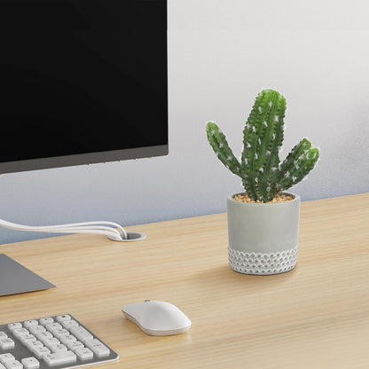 DILATATA 13' Small Fake Cactus Plant Potted 'San Pedro Cactus' Faux Cacti for Home Garden Office