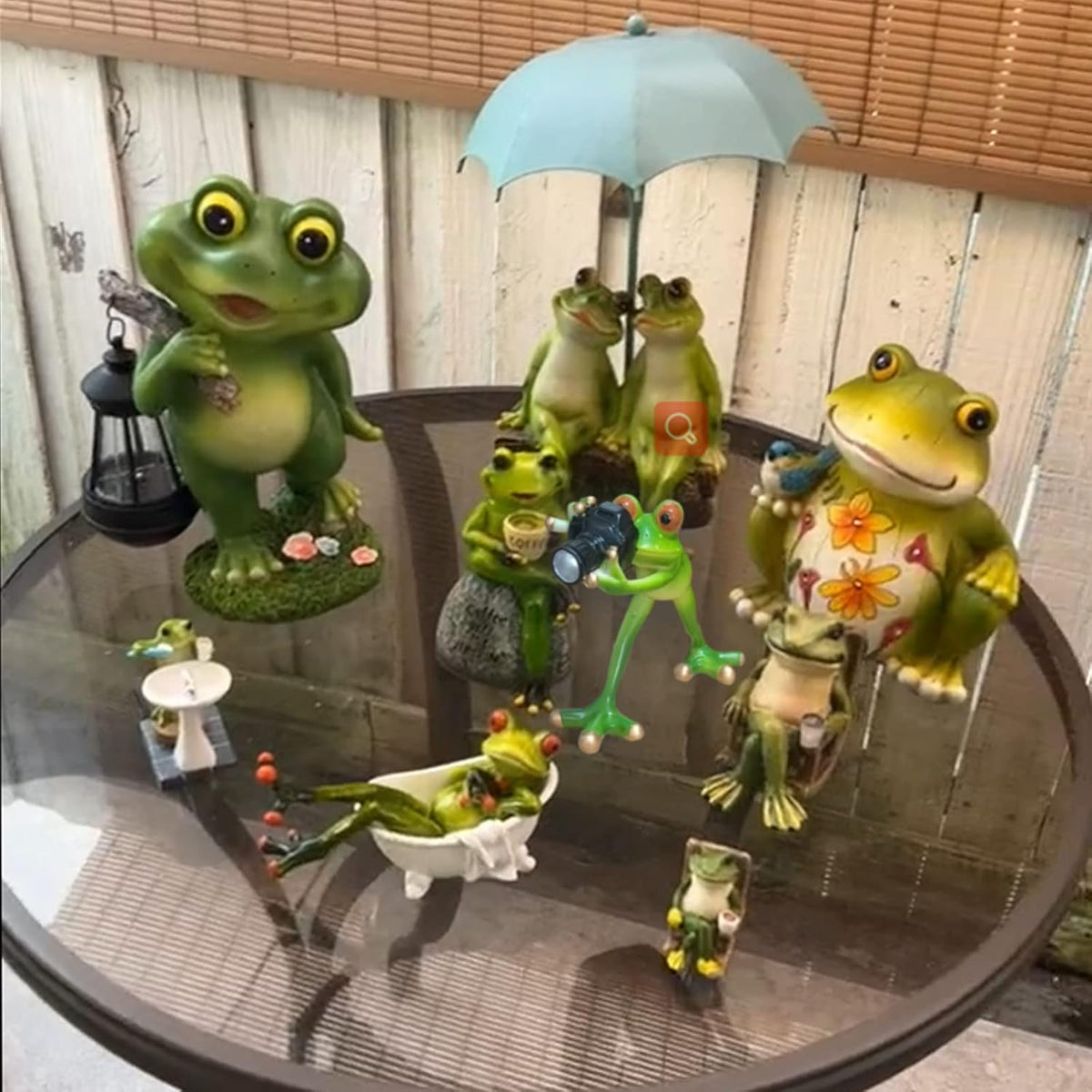 Outdoor Decor Garden Frog Gifts, Paparazzi Camera Decor, Resin Crafts for Shelves Table Desk
