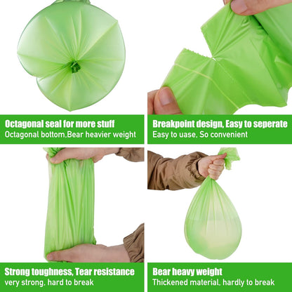 Compostable Trash Bags, 2.6 Gallon, 100 Count, 100% Compost Waste Bags for Kitchen Bathroom Office