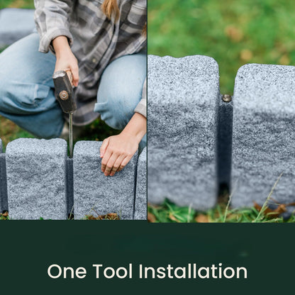Beuta Landscape Edging | Garden Edging Border | Faux Stone Block XL for Lawn Edging, Flower Beds &