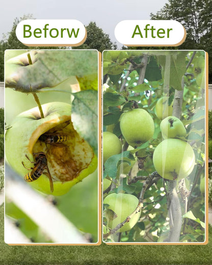 4 Pack Fruit Tree Netting with Zipper & Drawstring, 2.6 x 3.2 Ft Reusable Blueberry Bush Netting