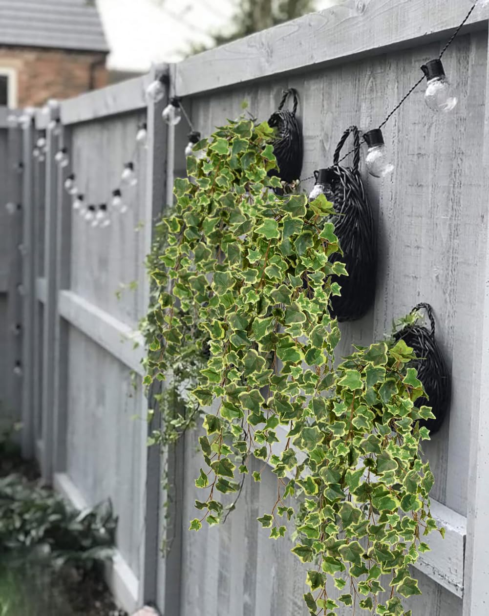 Hollyone Artificial Hanging Plants 35.4" Fake Ivy Vine Faux Ivy Leaves Fire and UV Resistant