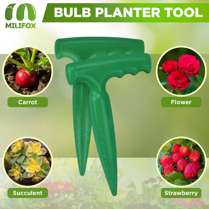 2pcs Seed Planter Tool, 6.9" Dibber Garden Tool, Plastic Seed Dibbler for Planting, Bulb Digger