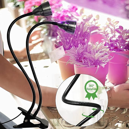 Juhefa Grow Light for Indoor Plants Growing, Gooseneck Clip-on Plant Lamp for Seedlings Succulents