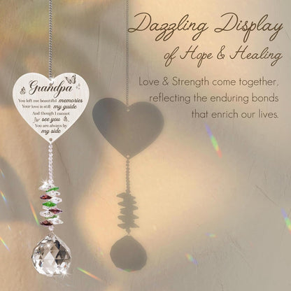 Sympathy Gifts for Loss of Grandfather,Memorial Crystal Suncatcher,Memorial Gifts for Loss of