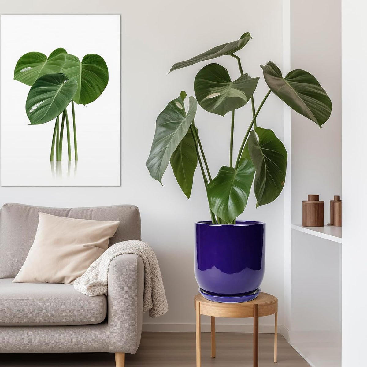 Ceramic Planter - 12 Inch Pots for Plants Ceramic Plant Pot Indoor with Drainage Hole and Saucer