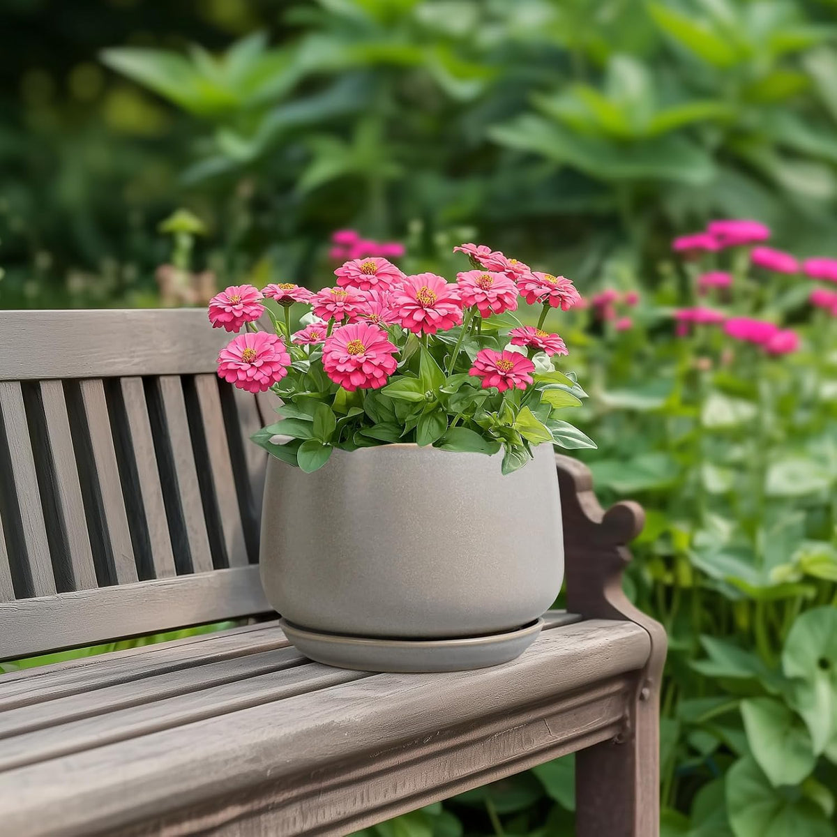 G EPGardening Ceramic Pots for Plants 7 Inch - Large Ceramic Planters for Indoor Plants Outdoor