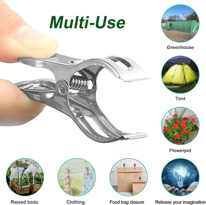 20 Pcs 2.3inch Pvc Clamps, Gardening Clips for Netting, Greenhouse Clamps Made of Stainless Steel