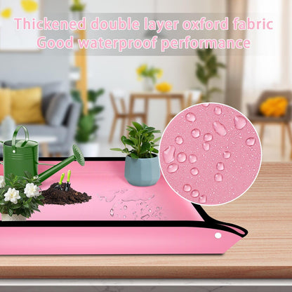 SupKing Repotting Mat for Indoor Plant Transplanting 29.5"x 29.5" Pink Garden Mat for Plant Lovers