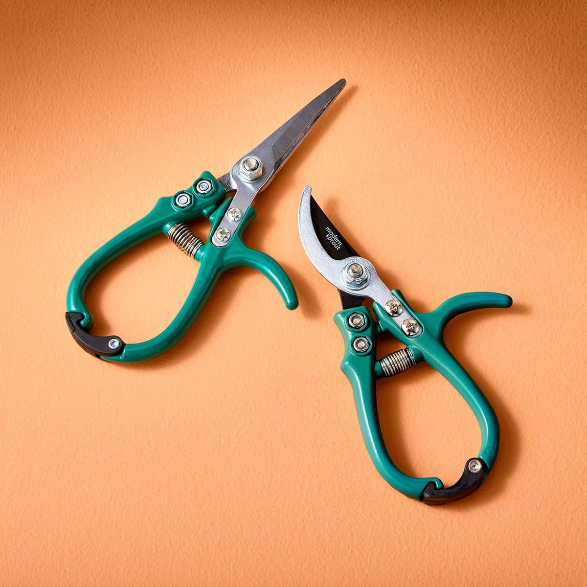 Modern Sprout Hand Pruners & Shears Set with Blister Pack - Lightweight Gardening Tools with Easy