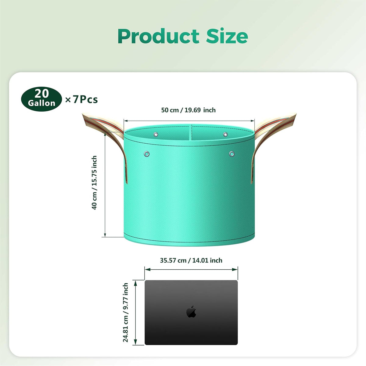 7 Pcs 20 Gallon Potato Grow Bag, PE Garden pots Plant Grow Bag with Branch-Binding Holes and Drain