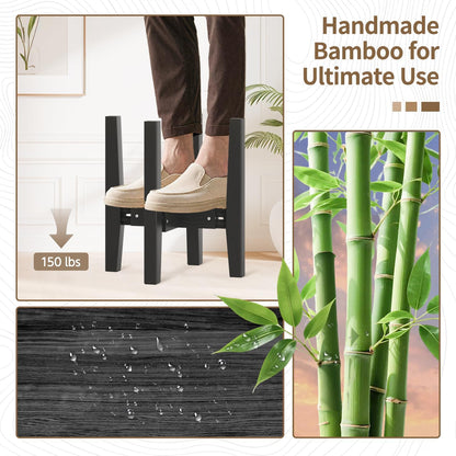 LASZOLA Bamboo Adjustable Plant Stand for Single Large Indoor Planters, Heavy Duty Floor Fern