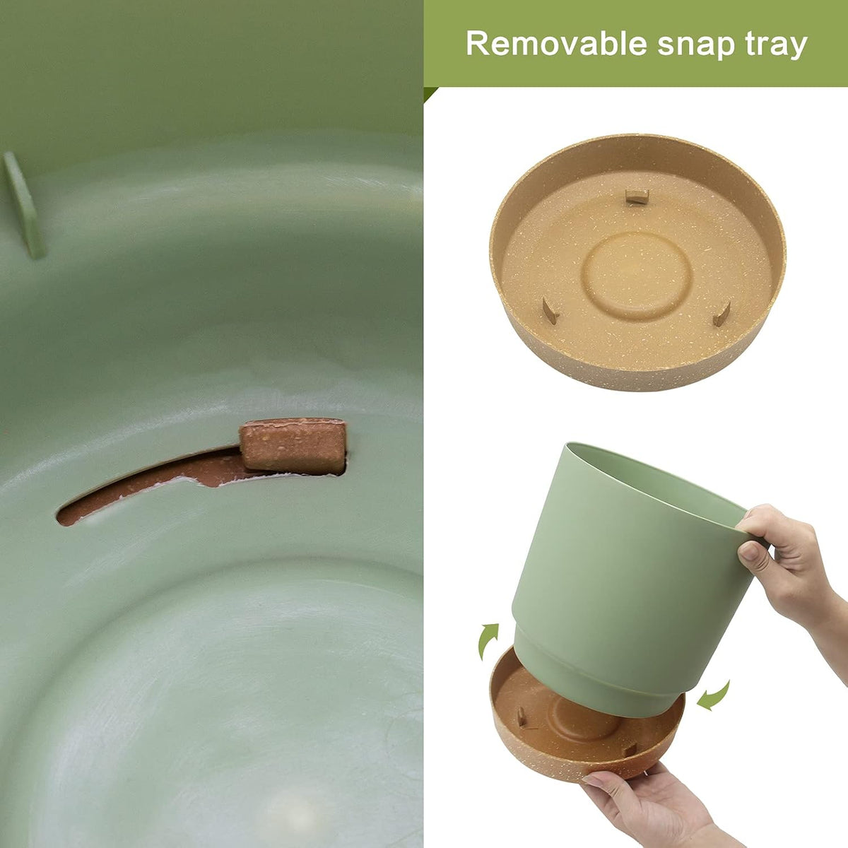 QCQHDU 8 inch Plant Pot, 2 Pack Planters for Indoor Plants with Drainage Holes & Saucer, Outdoor