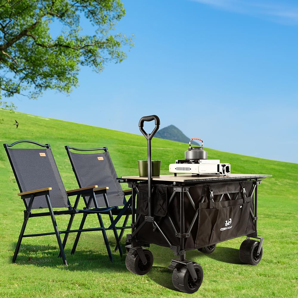 Whitsunday Collasible Wagon, Large Capacity 400Lbs, All-Terrain Wheels Heavy Duty Utility Wagon for