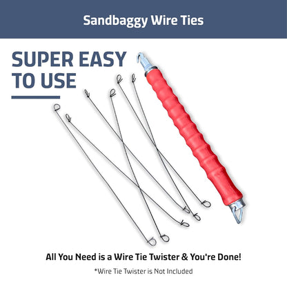 Sandbaggy Double Loop Rebar Wire Bar Ties | 16 Gauge | Made of Industrial Grade Wire | Great for