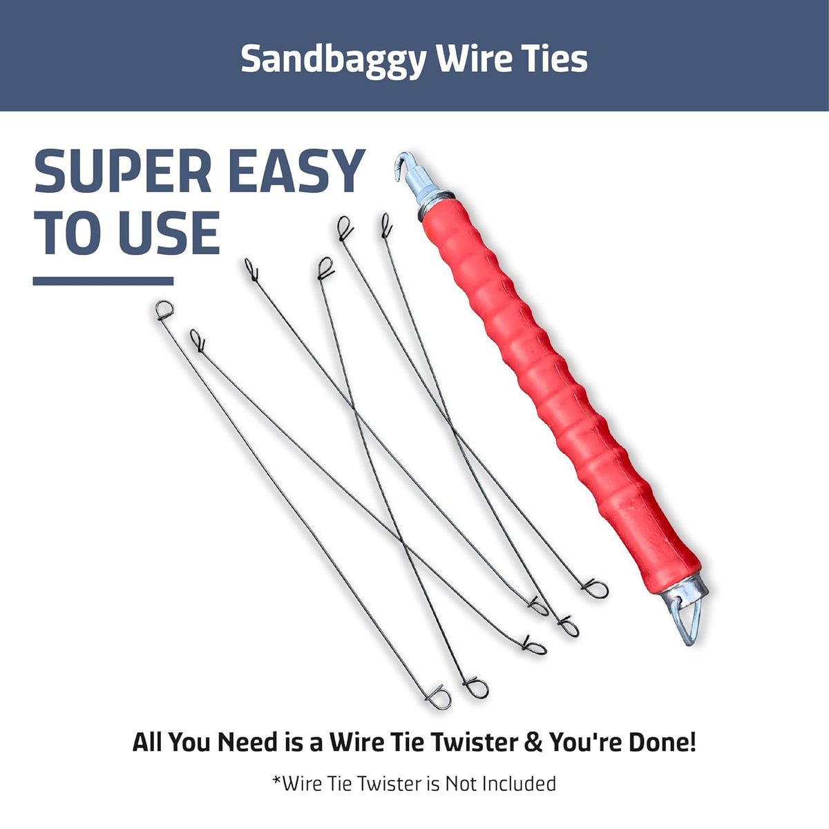 Sandbaggy Double Loop Rebar Wire Bar Ties | 16 Gauge | Made of Industrial Grade Wire | Great for