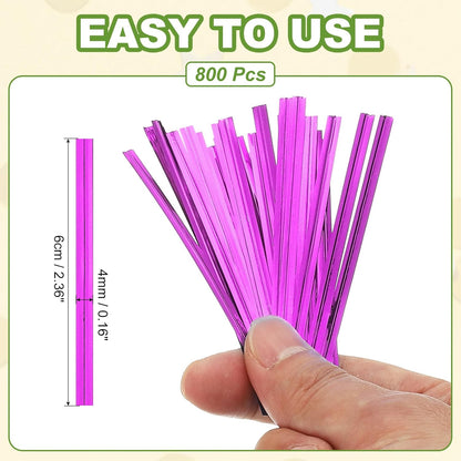 PATIKIL Bag Twist Ties 2 Inch, 800 Pcs Metallic Bread Ties for Treat Plastic Bags Gift Wrapping