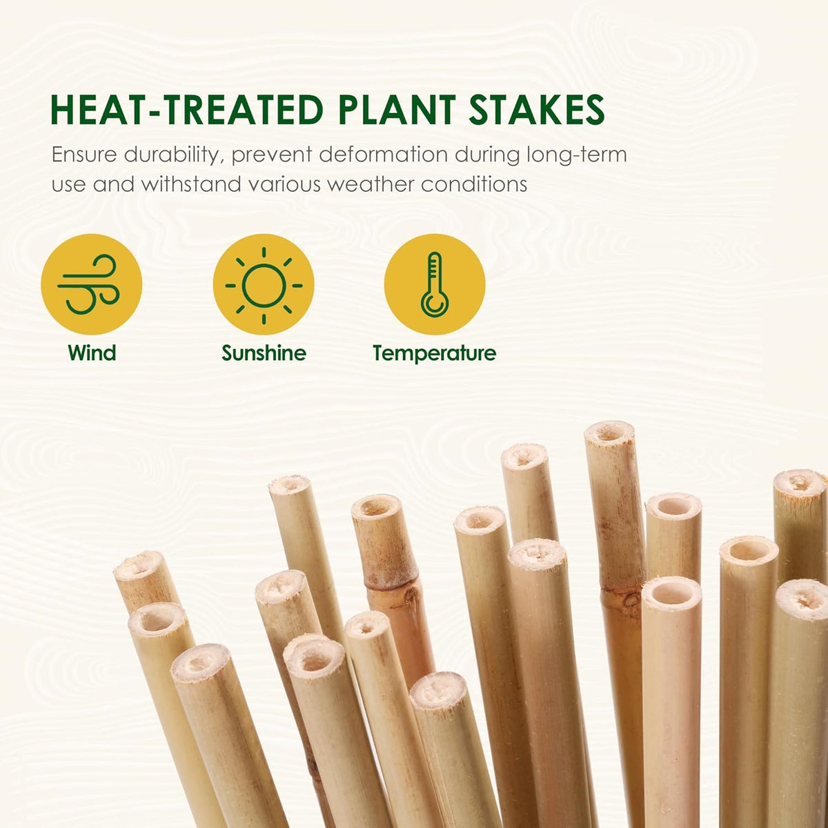 Bamboo Stakes, 50 Pack Bamboo Stakes 4ft, Natural Garden Stakes for Tomatoes and Climbing Plant