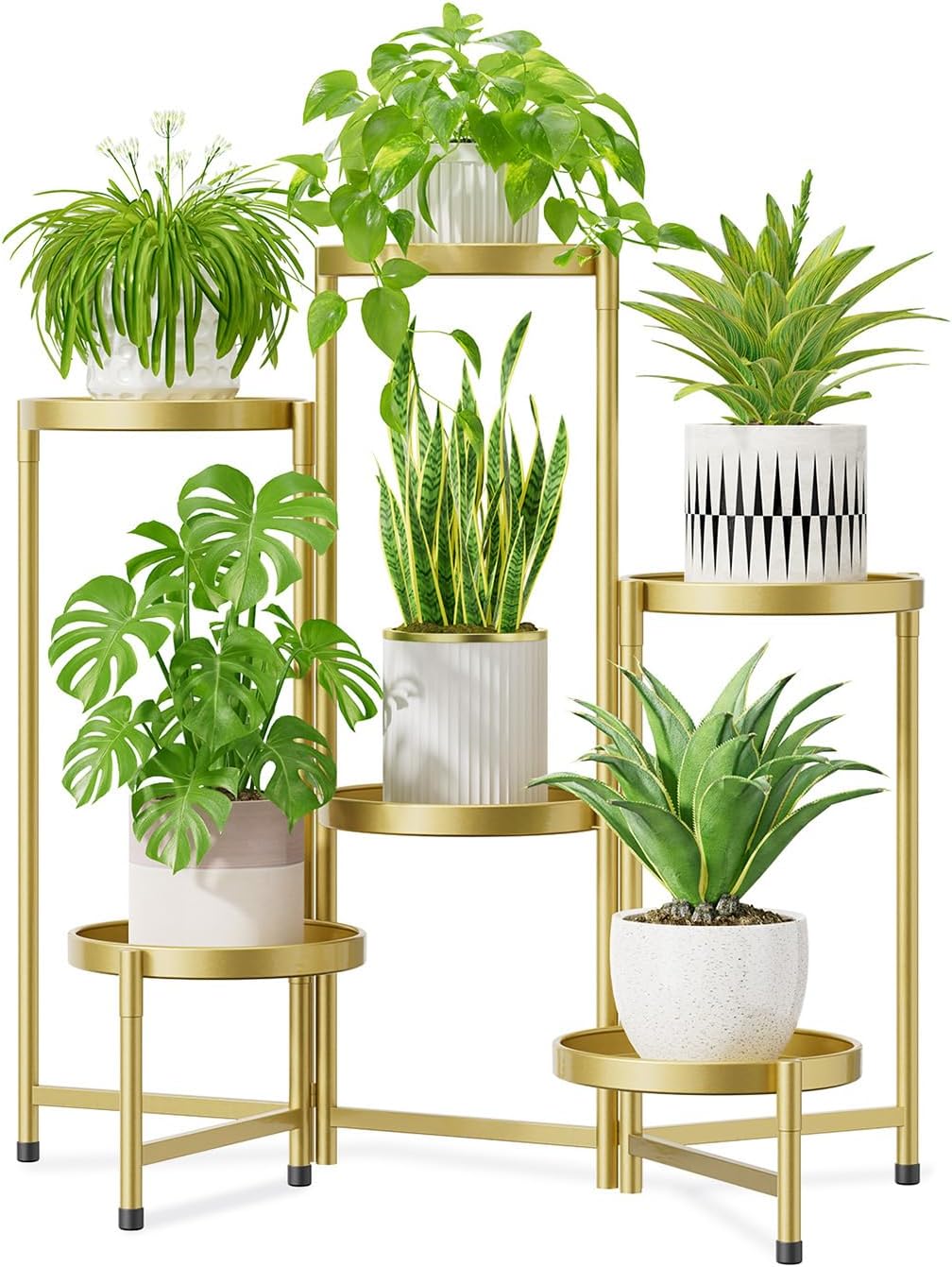 iDavosic.ly 6 Tier Large Plant Stand Indoor, 10 Inch Wide Tall Corner Metal Plant Stands Outdoor