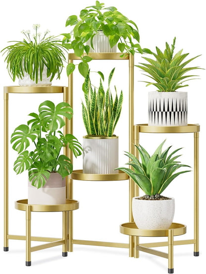iDavosic.ly 6 Tier Large Plant Stand Indoor, 10 Inch Wide Tall Corner Metal Plant Stands Outdoor