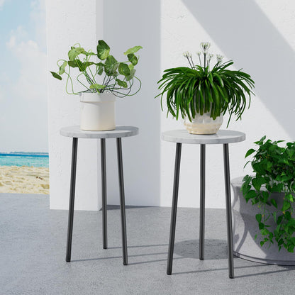 Plant Stand Indoor 2 Pack: Corner Wood 20 Inch Plant Stand Mid Century Modern Decor - Small Round