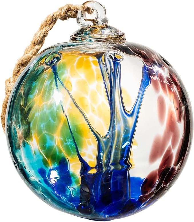 4” Tree of Life Witch Balls, Gazing Balls Hanging Friendship Balls, Hand-Blown Glass Christmas
