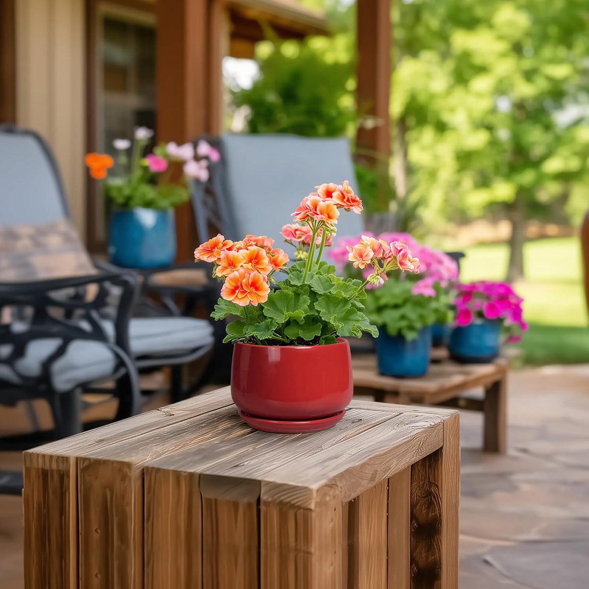 G EPGardening Ceramic Pots for Plants - 4 inch Succulent Pots Indoor Outdoor, Small Planter with